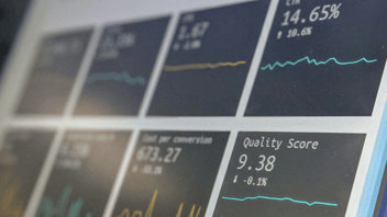 data visualized on a screen